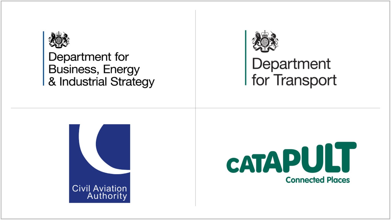 BEIS, DfT, CAA and Connected Places Catapult logos